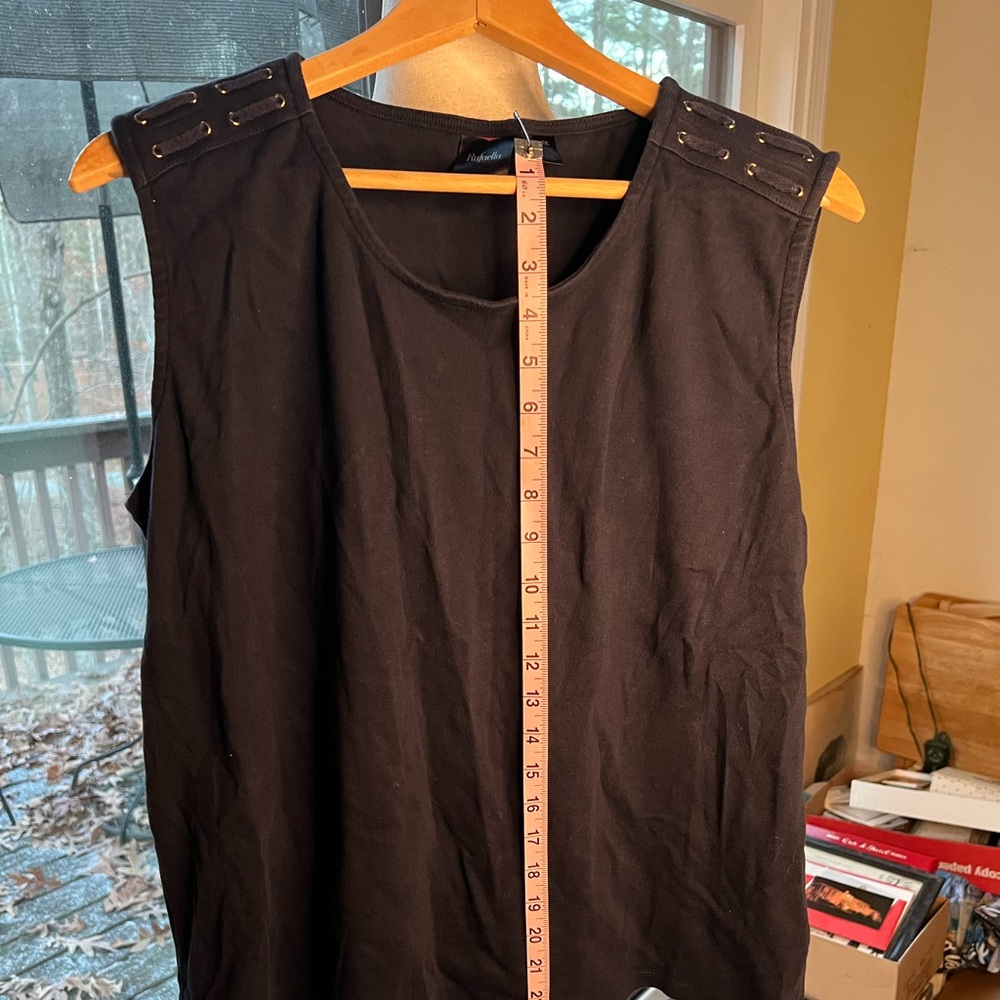 Rafaella plus size sleeveless top with shoulder detail Midnight Navy size 3X